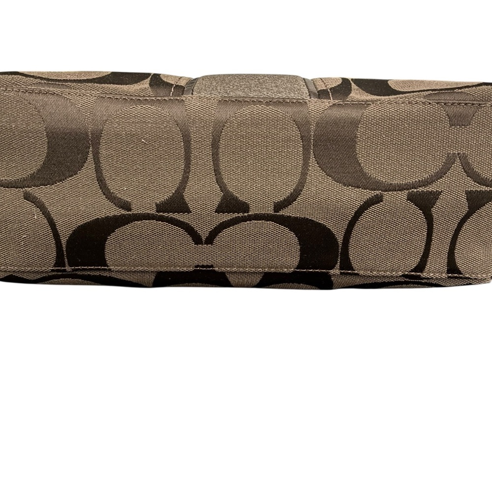 NWT Coach Chocolate Brown Signature Stripe Tote - Picture 5 of 8
